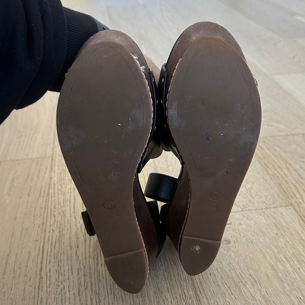 Derek Lam 10 Crosby - Black and Brown Wedge Sandals - Picture 3 of 8